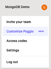 Customize Poggio menu